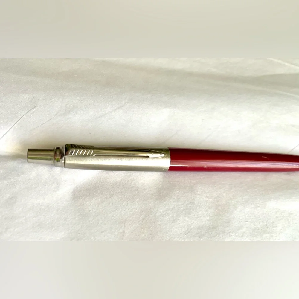 1988 USA Made Parker Mechanical Pencil Vintage 11E Stainless Steel Red Burgundy